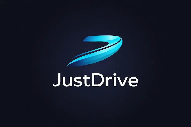 JustDrive.io premium mobility domain name logo